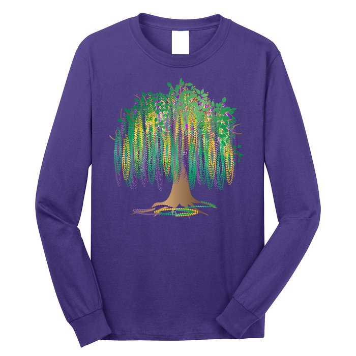 Mardi Gras Beaded Tree Long Sleeve Shirt