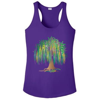 Mardi Gras Beaded Tree Ladies PosiCharge Competitor Racerback Tank