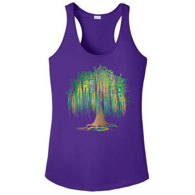 Mardi Gras Beaded Tree Ladies PosiCharge Competitor Racerback Tank