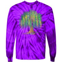 Mardi Gras Beaded Tree Tie-Dye Long Sleeve Shirt