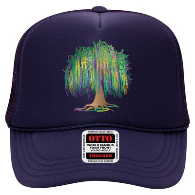 Mardi Gras Beaded Tree Trucker Hat