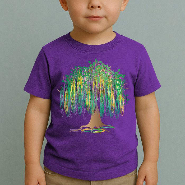 Mardi Gras Beaded Tree Toddler T-Shirt