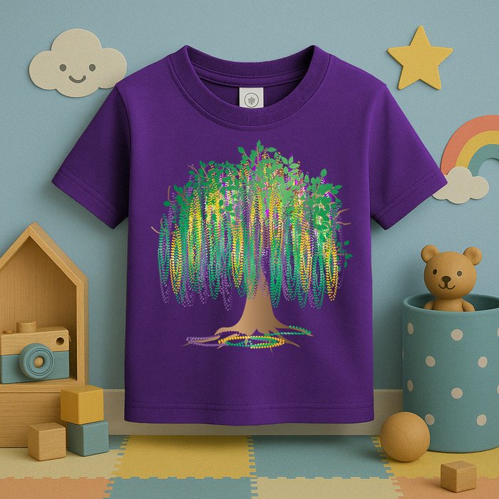 Mardi Gras Beaded Tree Toddler T-Shirt