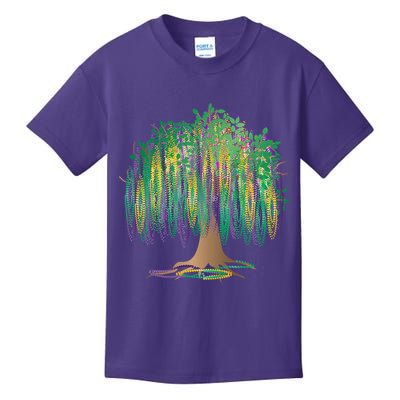Mardi Gras Beaded Tree Kids T-Shirt