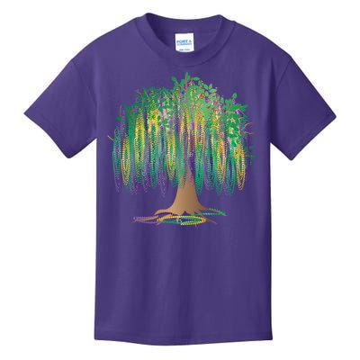 Mardi Gras Beaded Tree Kids T-Shirt