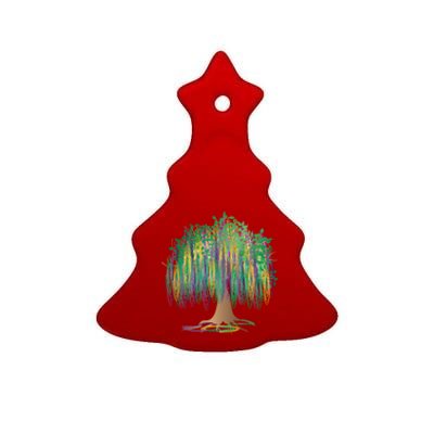 Mardi Gras Beaded Tree Ceramic Tree Ornament