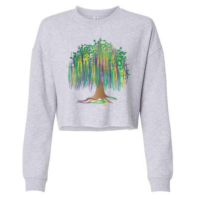 Mardi Gras Beaded Tree Cropped Pullover Crew