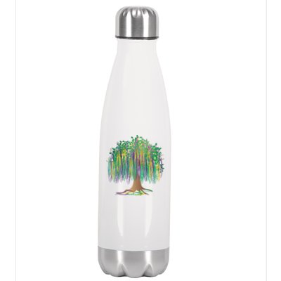 Mardi Gras Beaded Tree Stainless Steel Insulated Water Bottle