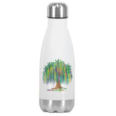 Mardi Gras Beaded Tree Stainless Steel Insulated Water Bottle