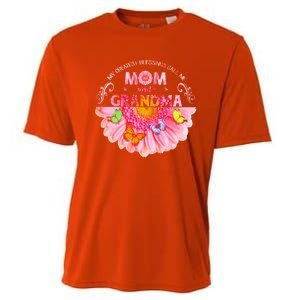 My Greatest Blessings Call Me Mom And Grandma Gift Cooling Performance Crew T-Shirt