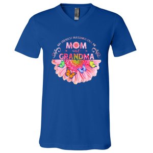 My Greatest Blessings Call Me Mom And Grandma Gift V-Neck T-Shirt