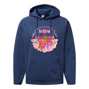 My Greatest Blessings Call Me Mom And Grandma Gift Performance Fleece Hoodie