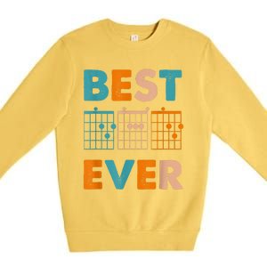 Musician Guitarist Best Dad Ever Fathers Day Premium Crewneck Sweatshirt