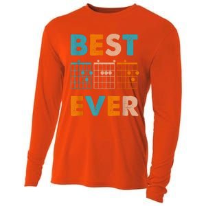 Musician Guitarist Best Dad Ever Fathers Day Cooling Performance Long Sleeve Crew