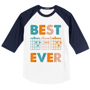 Musician Guitarist Best Dad Ever Fathers Day Baseball Sleeve Shirt