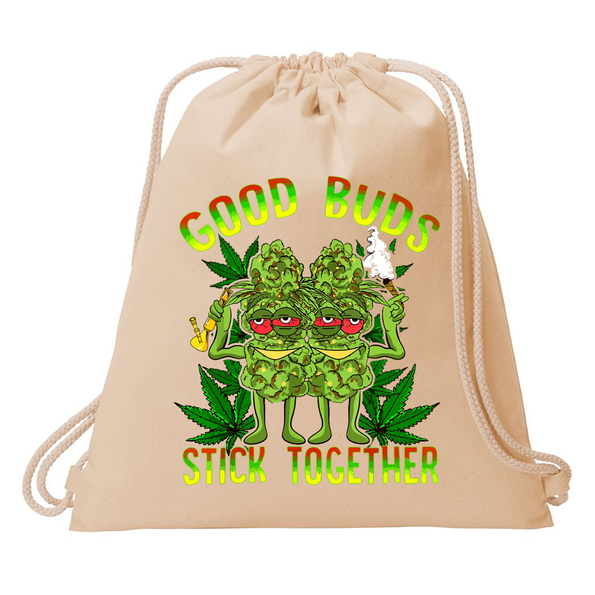 Marijuana Good Buds Stick Together Couples 420 Weed Cannabis Drawstring Bag