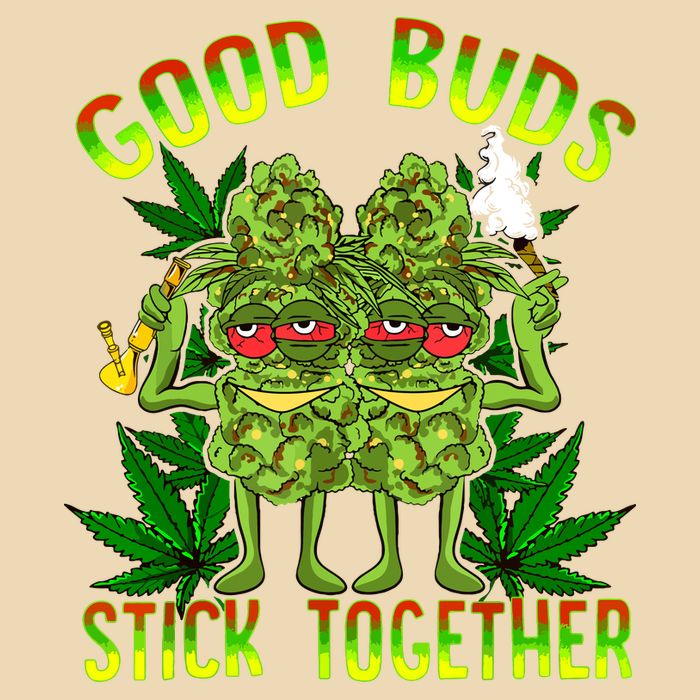 Marijuana Good Buds Stick Together Couples 420 Weed Cannabis Drawstring Bag
