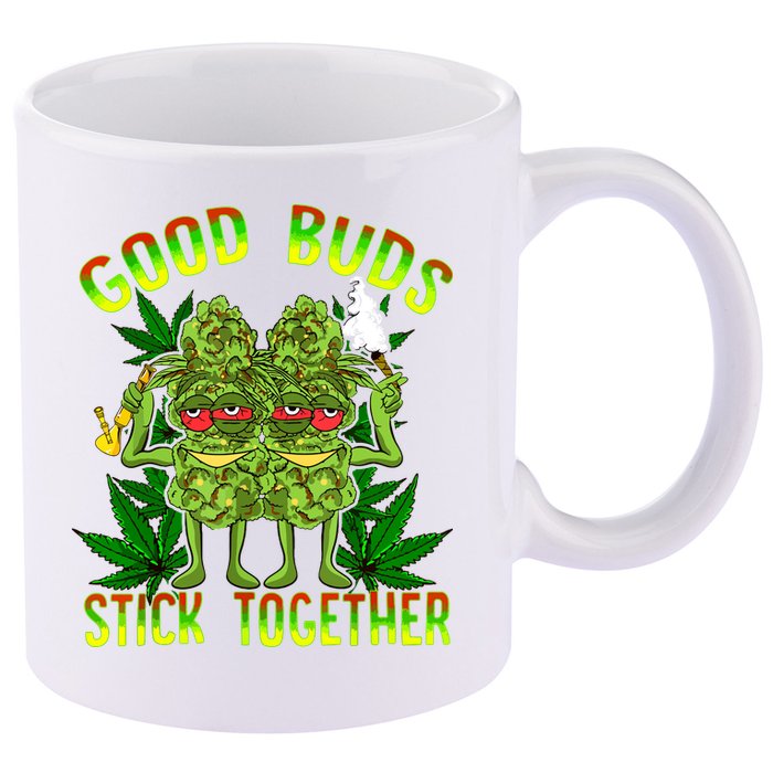 Marijuana Good Buds Stick Together Couples 420 Weed Cannabis 11oz C Handle Ceramic Mug