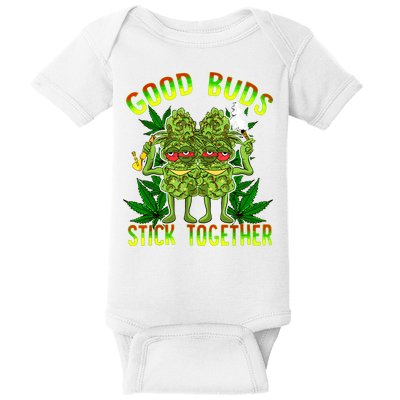 Marijuana Good Buds Stick Together Couples 420 Weed Cannabis Baby Bodysuit