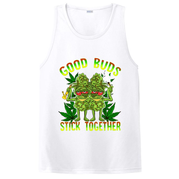 Marijuana Good Buds Stick Together Couples 420 Weed Cannabis PosiCharge Competitor Tank
