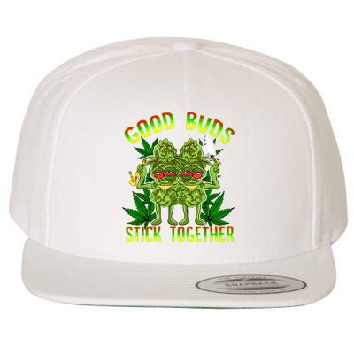 Marijuana Good Buds Stick Together Couples 420 Weed Cannabis Wool Snapback Cap