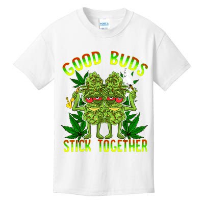 Marijuana Good Buds Stick Together Couples 420 Weed Cannabis Kids T-Shirt