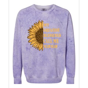 My Greatest Blessings Call Me Mawmaw Mom Sunflower Graphic Cool Gift Colorblast Crewneck Sweatshirt