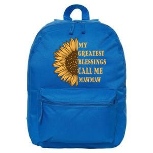 My Greatest Blessings Call Me Mawmaw Mom Sunflower Graphic Cool Gift 16 in Basic Backpack