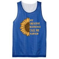 My Greatest Blessings Call Me Mawmaw Mom Sunflower Graphic Cool Gift Mesh Reversible Basketball Jersey Tank