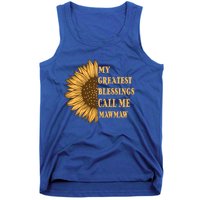 My Greatest Blessings Call Me Mawmaw Mom Sunflower Graphic Cool Gift Tank Top