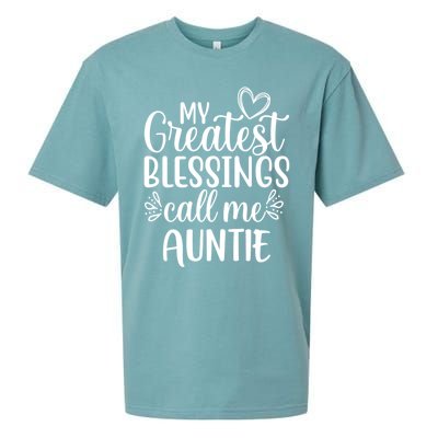 My Greatest Blessings Call Me Auntie Special Aunt Cute Gift Sueded Cloud Jersey T-Shirt