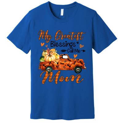 My Greatest Blessing Call Me Mom Pumpkins Thanksgiving Gift Premium T-Shirt