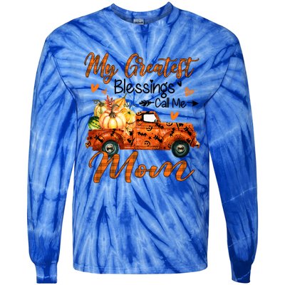 My Greatest Blessing Call Me Mom Pumpkins Thanksgiving Gift Tie-Dye Long Sleeve Shirt