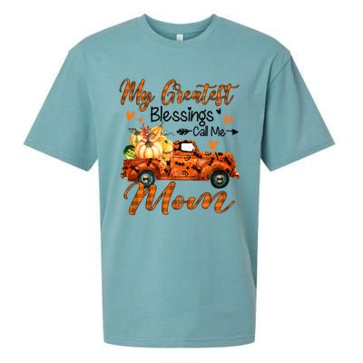 My Greatest Blessing Call Me Mom Pumpkins Thanksgiving Gift Sueded Cloud Jersey T-Shirt