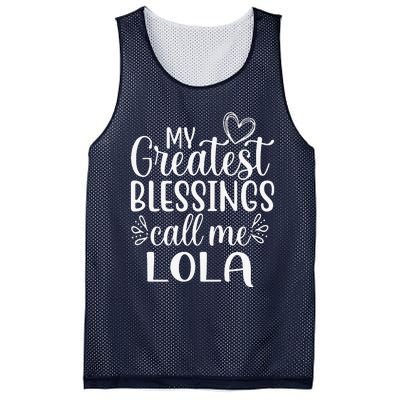 My Greatest Blessings Call Me Lola Grandmother Grandma Mesh Reversible Basketball Jersey Tank