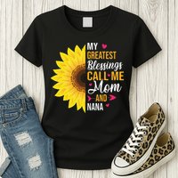 My Greatest Blessings Call Me Mom And NaNa Mother's Day Womens T-Shirt