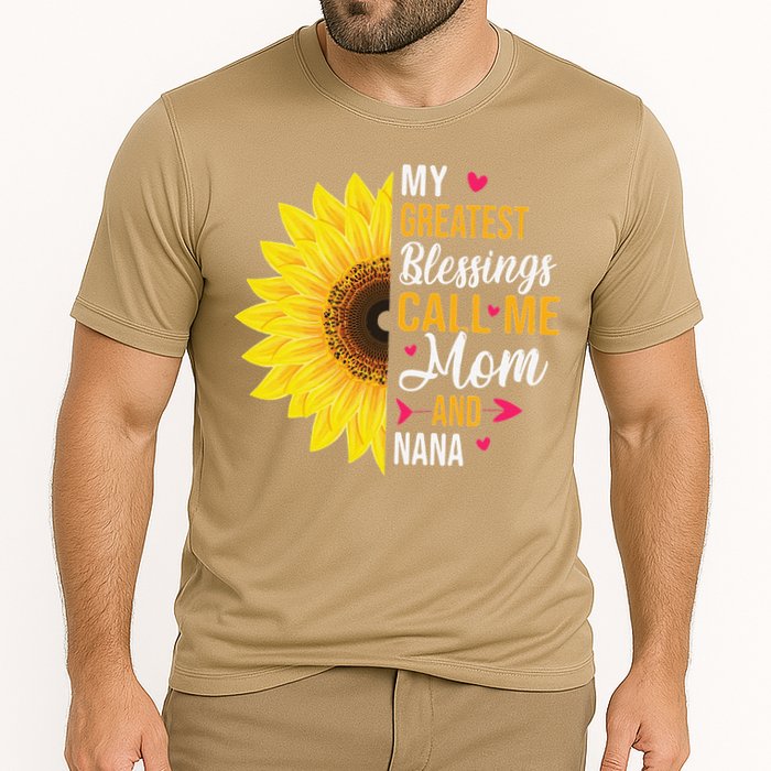My Greatest Blessings Call Me Mom And NaNa Mother's Day Cooling Performance Crew T-Shirt
