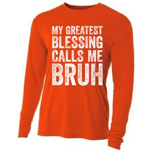 My Greatest Blessing Calls Me Bruh Cool Gift Cooling Performance Long Sleeve Crew