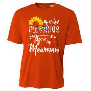 My Greatest Blessings Call Me Mawmaw Sunflower Cute Gift Cooling Performance Crew T-Shirt