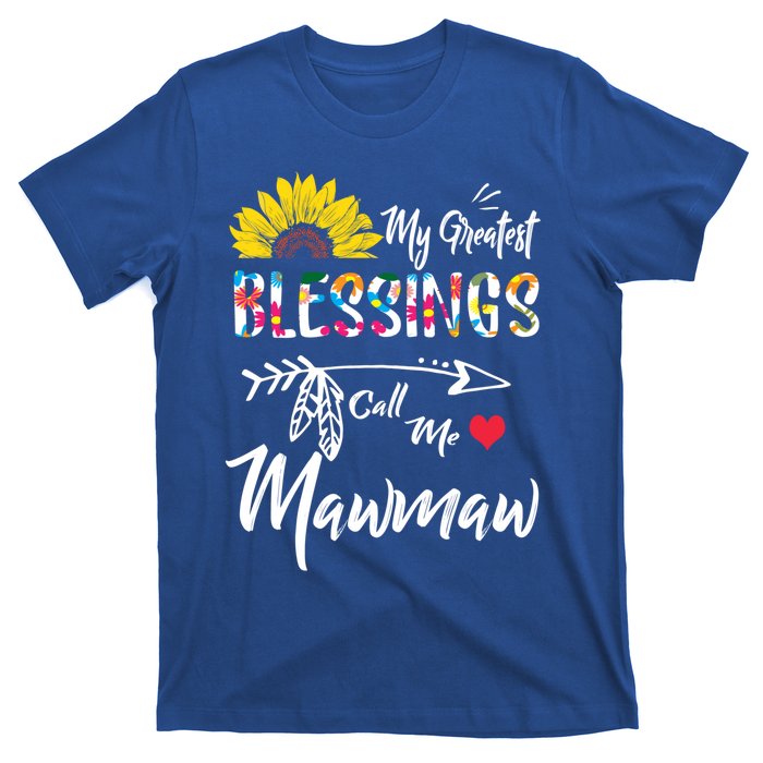 My Greatest Blessings Call Me Mawmaw Sunflower Cute Gift T-Shirt