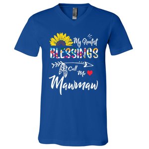 My Greatest Blessings Call Me Mawmaw Sunflower Cute Gift V-Neck T-Shirt