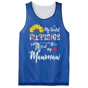 My Greatest Blessings Call Me Mawmaw Sunflower Cute Gift Mesh Reversible Basketball Jersey Tank