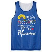 My Greatest Blessings Call Me Mawmaw Sunflower Cute Gift Mesh Reversible Basketball Jersey Tank