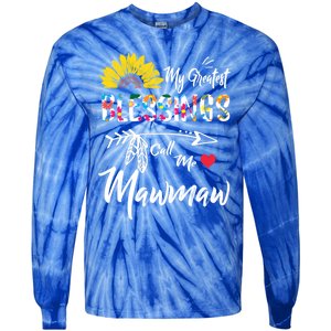 My Greatest Blessings Call Me Mawmaw Sunflower Cute Gift Tie-Dye Long Sleeve Shirt