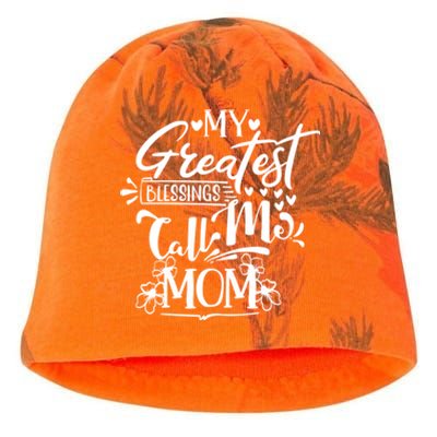 My Greatest Blessings Call Me Mom Blessed Inspirational Great Gift Kati - Camo Knit Beanie