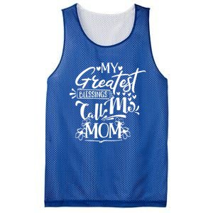 My Greatest Blessings Call Me Mom Blessed Inspirational Great Gift Mesh Reversible Basketball Jersey Tank