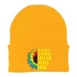 My Greatest Blessings Call Me Mom Mimi Sunflower Tie Dye Meaningful Gift Knit Cap Winter Beanie