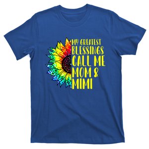 My Greatest Blessings Call Me Mom Mimi Sunflower Tie Dye Meaningful Gift T-Shirt