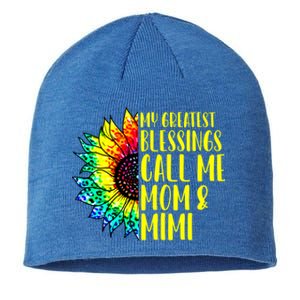 My Greatest Blessings Call Me Mom Mimi Sunflower Tie Dye Meaningful Gift Sustainable Beanie