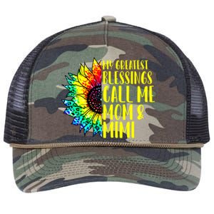 My Greatest Blessings Call Me Mom Mimi Sunflower Tie Dye Meaningful Gift Retro Rope Trucker Hat Cap